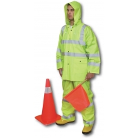 14511, ANSI Class 3 Three Piece PVC Rainsuit, Flagging Direct