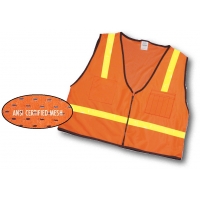 16302, ANSI Class 1 Surveyor Vest Mesh Back With Pockets, Flagging Direct