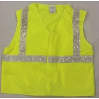16327, ANSI Class 2 Solid Lime Vest w/White Reflective, Flagging Direct