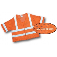 16362, ANSI Class 3 Orange Mesh Vest w/Silver Reflective, Flagging Direct