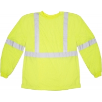 16381-0, ANSI Class 3 Long Sleeve Lime Tee Shirt, Flagging Direct