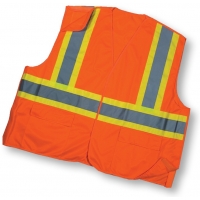 16389, ANSI Class 2 Solid Tearaway With Pockets, Flagging Direct