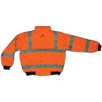 16390-45, ANSI Class 3 Orange Bomber Jacket, Flagging Direct